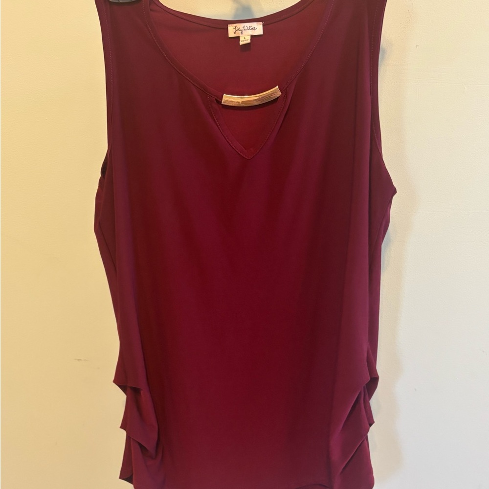 Women's Burgundy Sleeveless Top